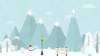 雪景插画小寒节气视频的预览图